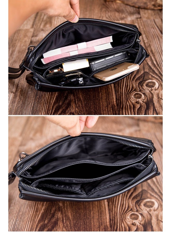 SHABILI Men's Business Casual Clutch Bag, Large-capacity Handbag Wallet Card Holder Coin Purse Passport Bag Phone Bag, Portable Gentleman Style Tote Bag Briefcase President Bag Gents Bag - Image 5