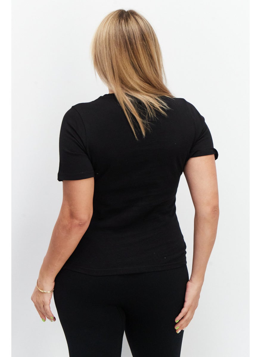 Ellesse Women Sportswear Fit Short Sleeve Training Tops, Black  - Image 3