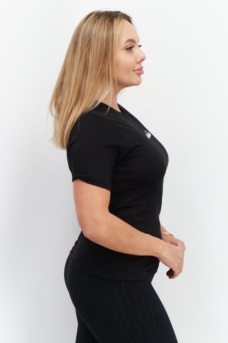 Ellesse قمصان تدريب قصيرة الأكمام للنساء، سوداء - Image 4