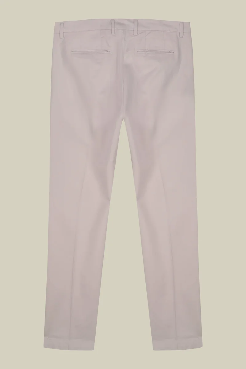 Doppelganger Beige Men's classic chino trousers with extended tab closure - Cream for Men | Best Price UAE