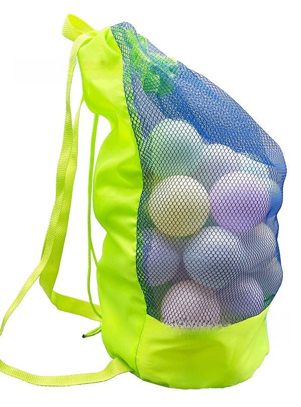 Kids Toy Storage Net Bag Large Beach Sand Shovel Organizer green belt blue net