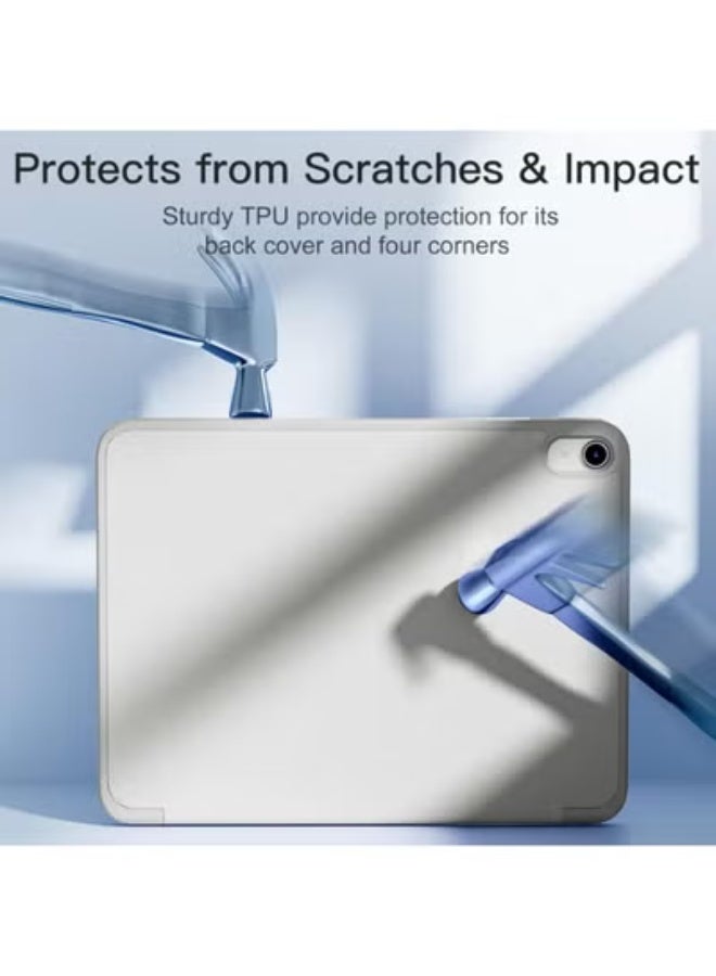 JMD iPad 10.9 Case 10th Generation (2022) / iPad 11th Gen A16 (2025) – Slim Magnetic Trifold Stand Cover with Pencil Holder, Auto Sleep/Wake, Shockproof Lightweight Protection, white - Image 3