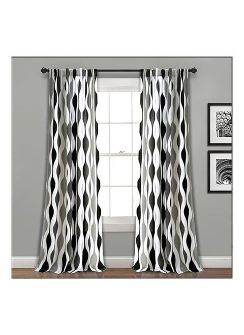 Linen Velvet Fabric Light-Filtering Window Curtain With Back Tab Design 1 Pcs
