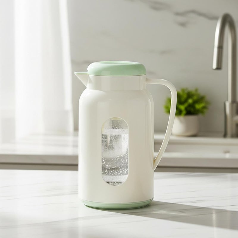 Beverage Jar Water Jug Water Pitcher Teapot Kettle Borosilicate Glass Automatic Spout Mesh Design Suitable for Conference Balcony, Green - Image 4