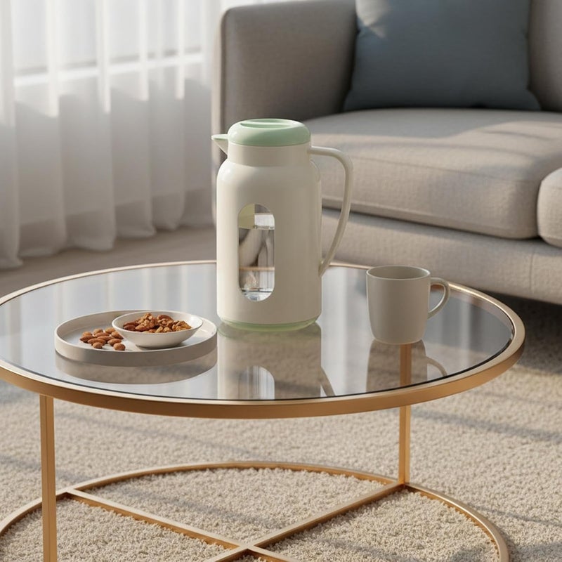 Beverage Jar Water Jug Water Pitcher Teapot Kettle Borosilicate Glass Automatic Spout Mesh Design Suitable for Conference Balcony, Green - Image 5