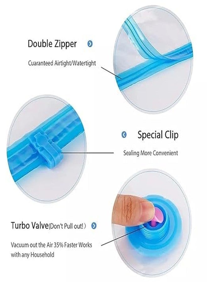 VIPREKHO Vacuum Storage Reusable Ziplock Smart Space Saver Bags with Hand Pump || Space Saver Waterproof Storage Bags ||Vacuum Sealed Travel Bag (set of 1) - Image 2