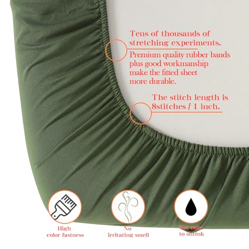 NTBAY Toddler Bedding Set 4 Piece Soft and Breathable Crib Bedding Set for Boys and Girls Includes Quilted Comforter Fitted Sheet Flat Top Sheet and Envelope Pillowcase Olive Green - Image 3