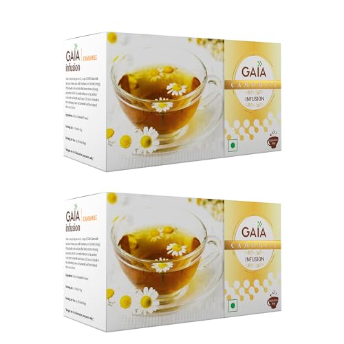 GAIA Chamomile Green Teabox (Pack of 2) for Stress Relief and Sound Sleep| Infused with 100% Whole Leaf & Natural Chamomile Flowers in 25 Convenient Tea Bags in Each Box - Image 1