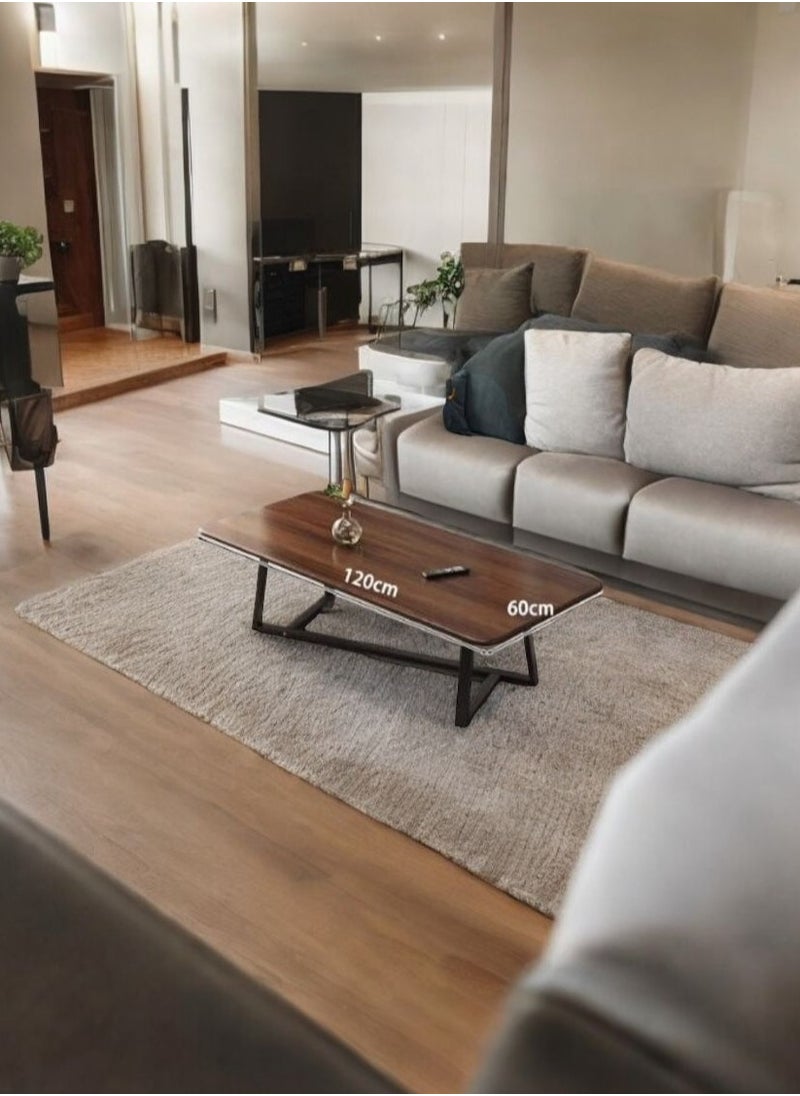 EXPERT - Rectangular coffee table with steel frame legs and a large elegant desk top-EI-204 - Image 1