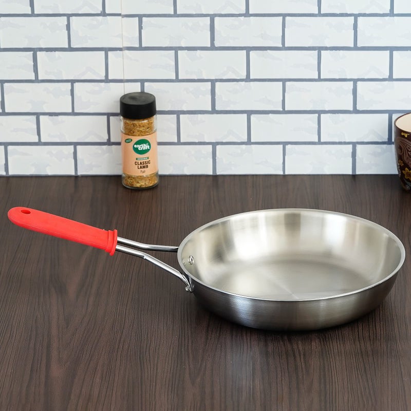 Femora Tri-ply Frying Pan 24 cm Capacity 1.8 L with Silicone Handle - Healthy Cooking (Zero Non-Stick Coating) - Image 5