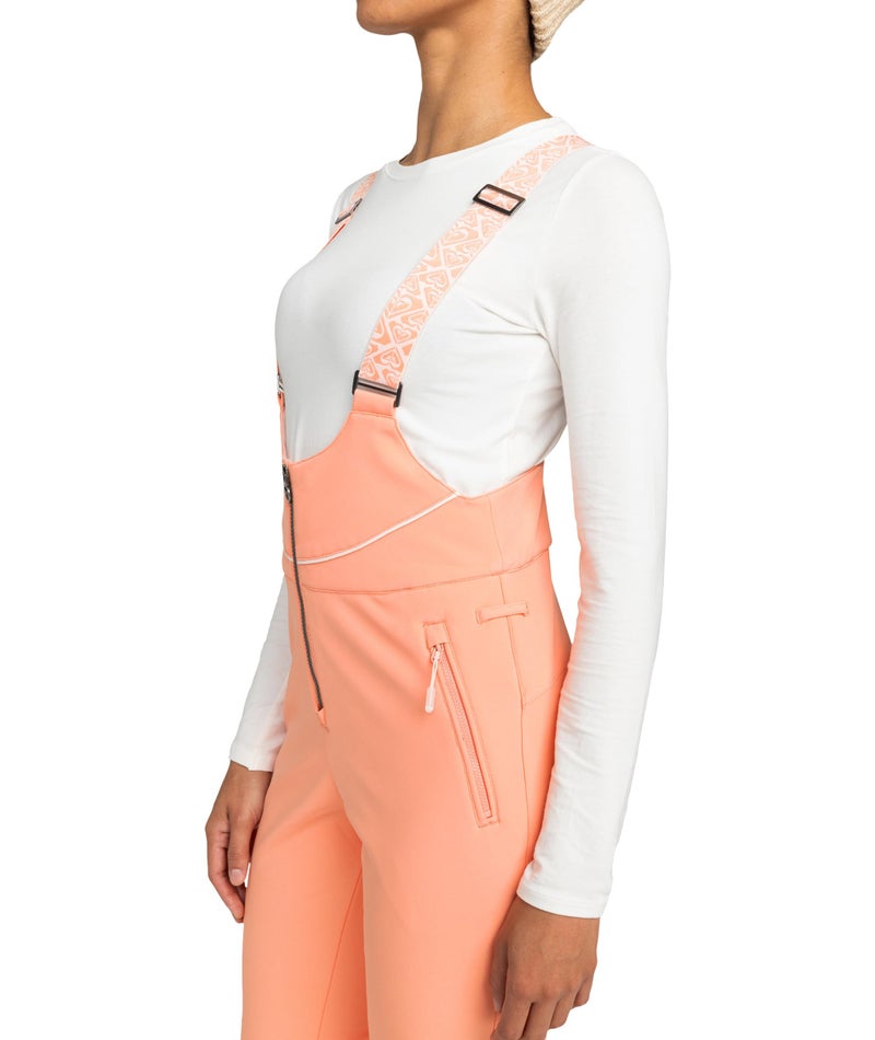 Roxy Women's Summit Softshell Bib Pants â€“ 15K Waterproof SLIM Fit Snow Bib, Stretch Fabric, Knee Padding, Peach Pink, X-Small - Image 2