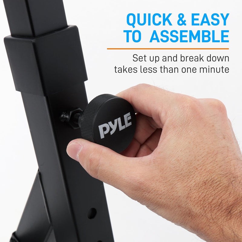 Pyle Universal Electronic Black Heavy-Duty Z Style Keyboard Organ Holder Rack Portable Piano Stand W/Adjustable Height and Width, Locking Wheels - Image 5