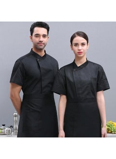 NIBEMINENT Summer Hotel Kitchen Clothes Men's Western Restaurant Chef Jacket Restaurant Cook Uniform Bakery Bake Cafe Waiter Work Shirt  - Image 1