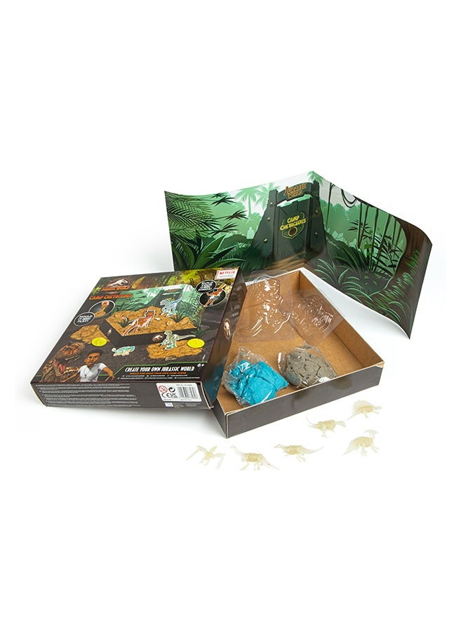 JURASSIC WORLD Camp Cretaceous: Ultimate Dino Sand Kit – Create Your Own Dino Park with Kinetic Sand & Figures | Mess-Free Dinosaur Playset for Kids Age 3+ - Image 5