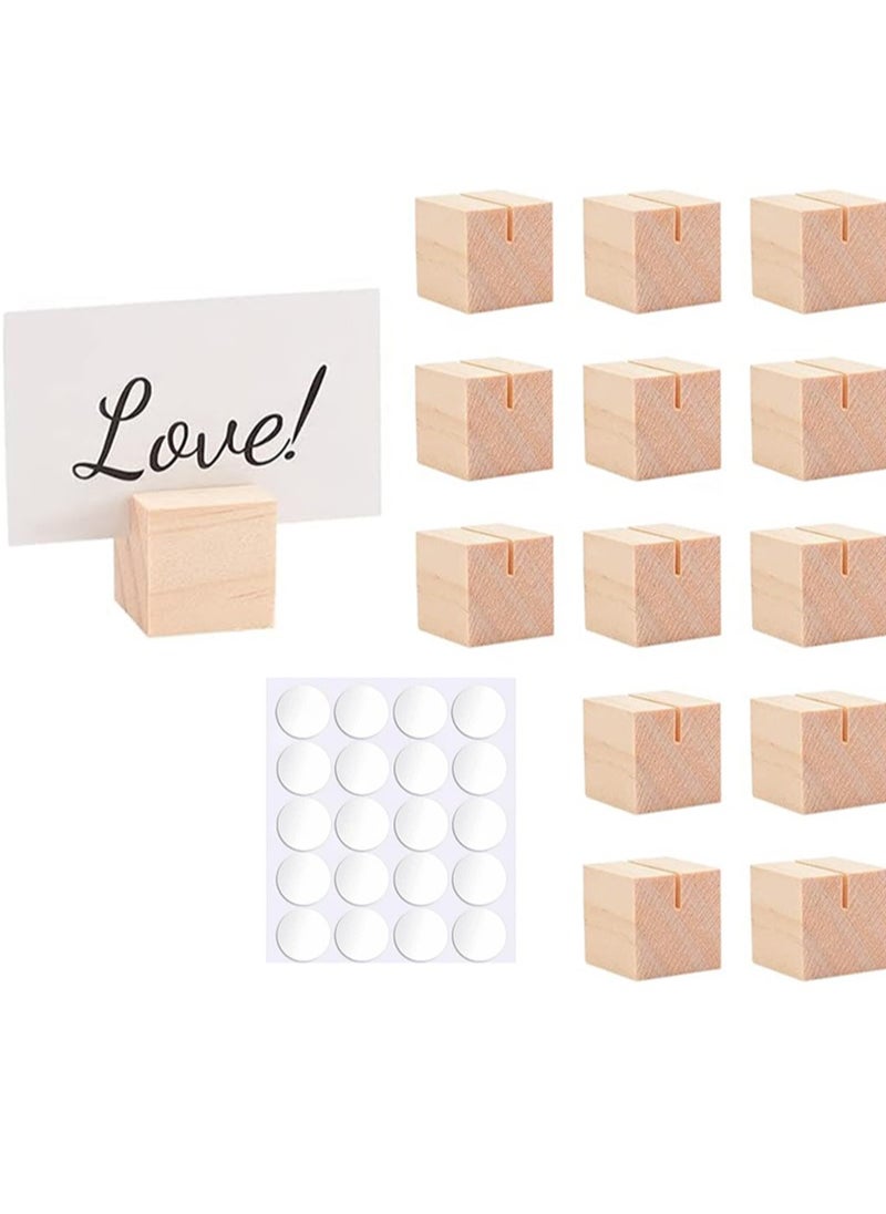 Aikanbo 10pcs Wooden Name Card Holder Wooden Table Number Stands Solid Wood Place Card Holders for Name Tags Pictures Reserved Signs Food Labels Postcards Menus  - Image 1