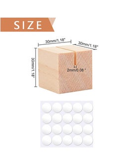 Aikanbo 10pcs Wooden Name Card Holder Wooden Table Number Stands Solid Wood Place Card Holders for Name Tags Pictures Reserved Signs Food Labels Postcards Menus  - Image 2