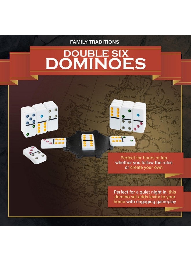 Continuum Games Family Traditions Double 6 Dominoes Tin Crystalline Dominoes - Image 2