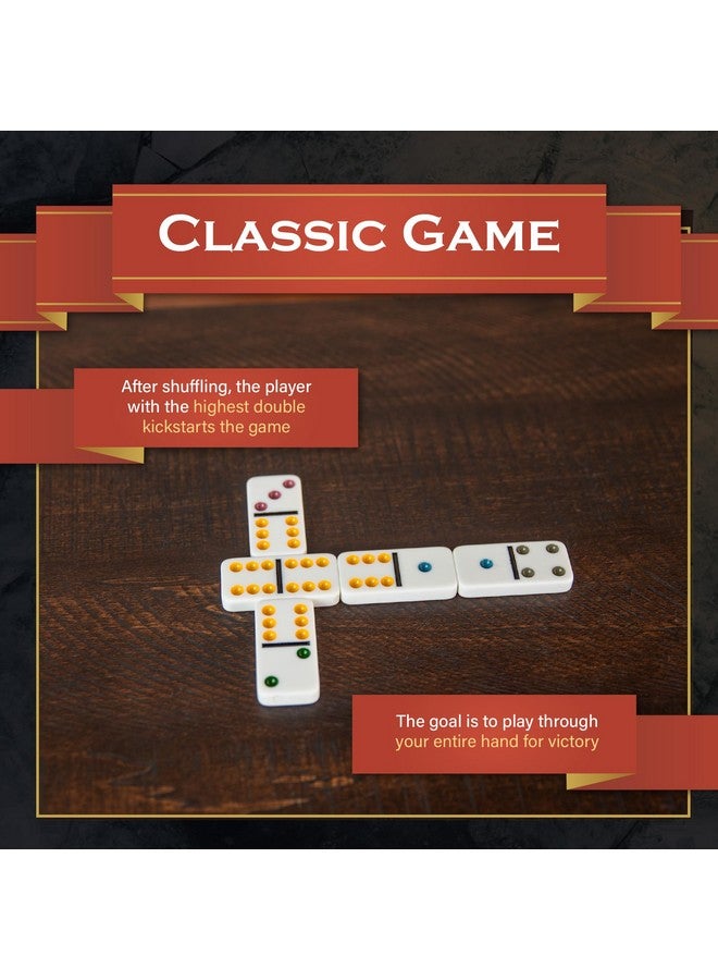Continuum Games Family Traditions Double 6 Dominoes Tin Crystalline Dominoes - Image 4