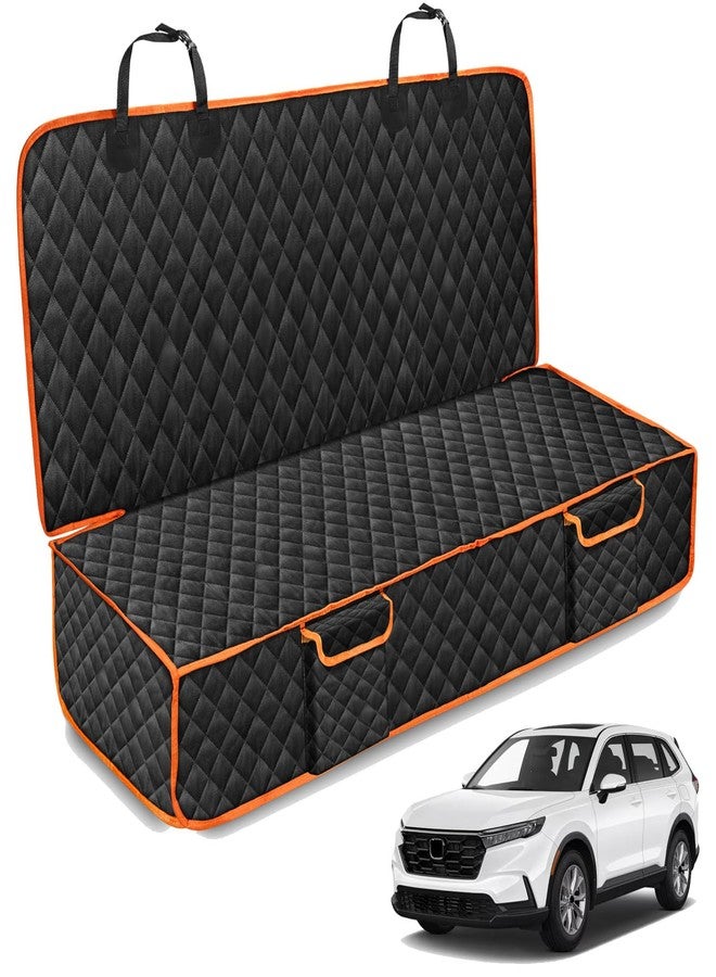 XHRING Dog Car Seat Cover for Honda CRV HRV CR-V HR-V Accord Civic LX EX EX-L EX-L Navi Touring 2000-2025 2026 Back Seat Accessories, Scratchproof Pet Bench Backseat Covers with Two Big Pockets - Image 1
