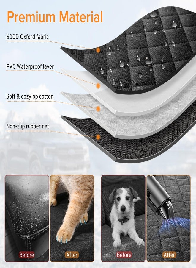 XHRING Dog Car Seat Cover for Honda CRV HRV CR-V HR-V Accord Civic LX EX EX-L EX-L Navi Touring 2000-2025 2026 Back Seat Accessories, Scratchproof Pet Bench Backseat Covers with Two Big Pockets - Image 2