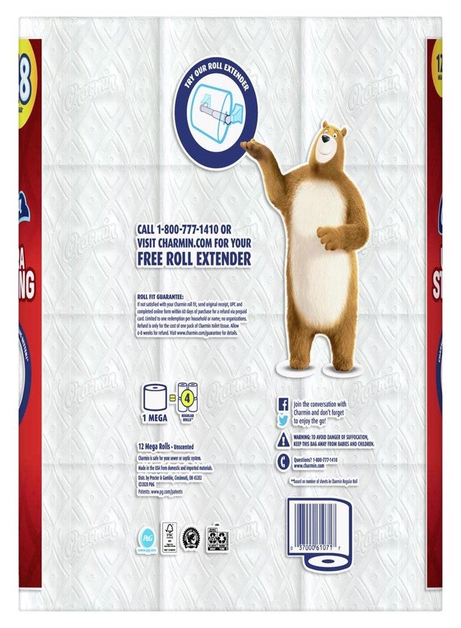 Charmin Ultra Strong Toilet Paper, 12 Mega Rolls = 48 Regular Rolls - Image 2