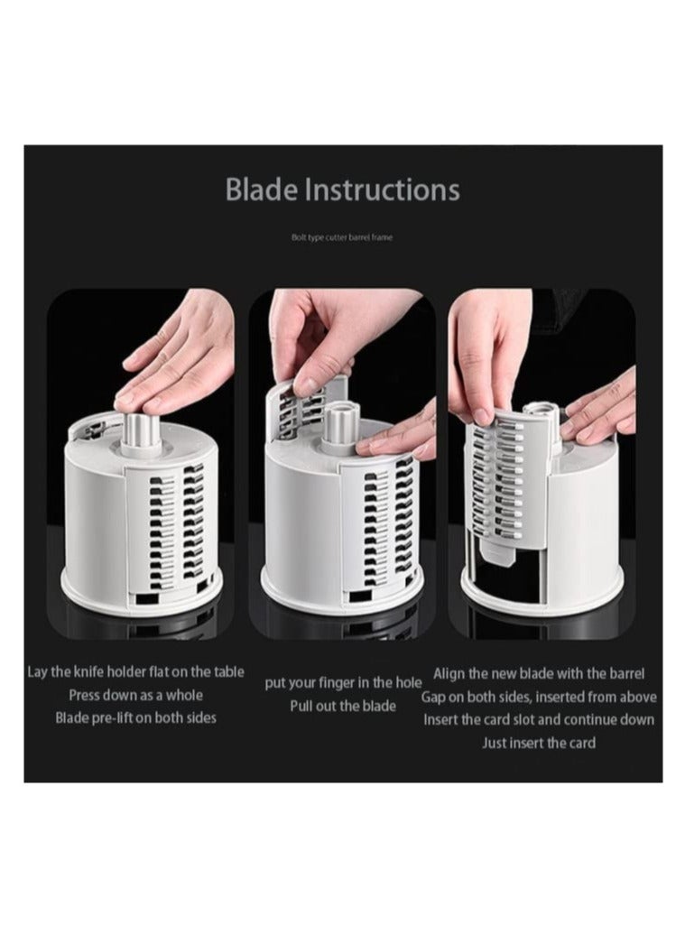 ELTRAZONE vegetable-cutter1x20 Multifunctional Vegetable Grater Fruit Vegetable Slicer Easy Clean 4 in 1 Adjustable Handheld Vegetable Slicer Spiral Drum Slicer Assorted, 1x20 - Image 4