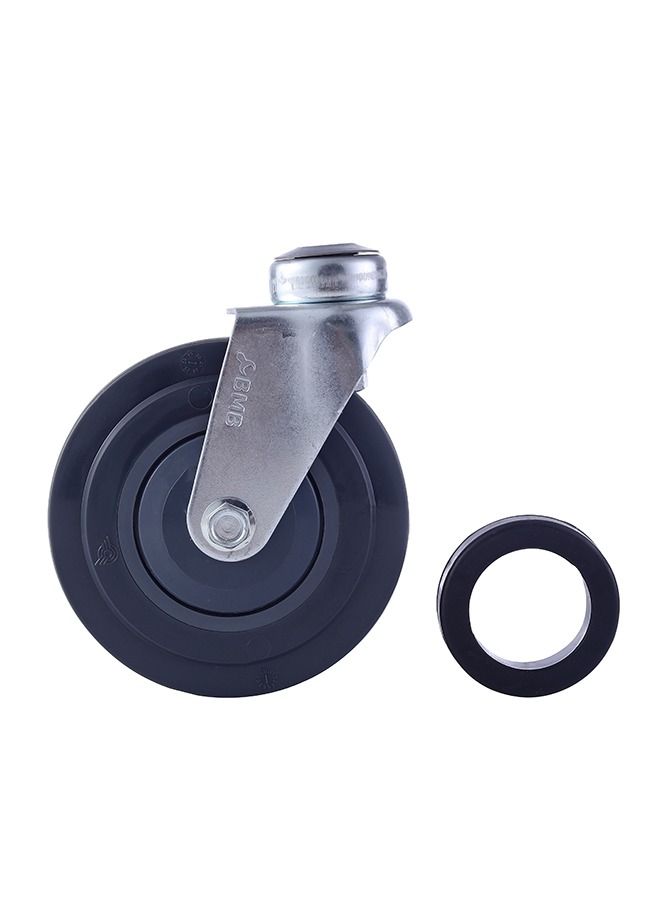 بي إم بي تولز كفر عربية تسوق 5 انش خط واحد - عجلة دوّارة من بولي يوريثين (PU) مع ساق ملولبة M12 وسطح لا يترك علامات - مثالية للعربات، وحوامل العرض، والاستخدامات الخفيفة في النقل - Image 2