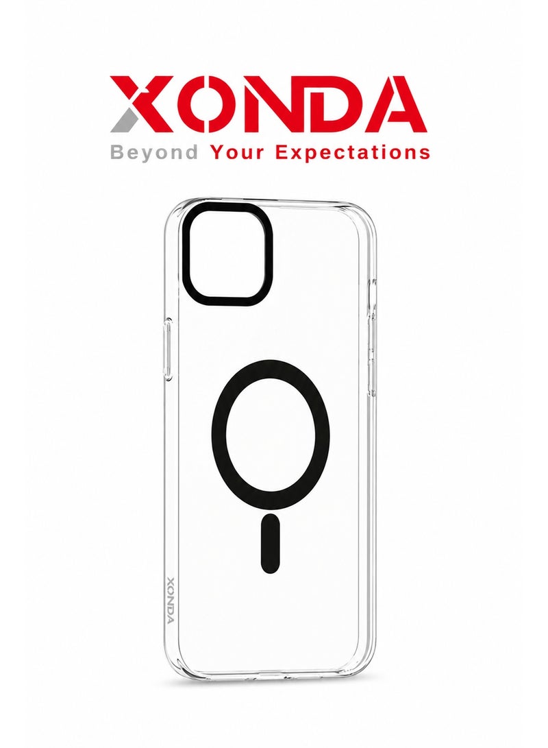 Xonda iphone 15 Plus Case Black - Military-grade drop protection, slim and transparent design, MagSafe Compatible. - Image 1