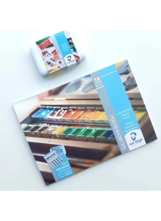 Talens Van Gogh Watercolor Set 12+3 Colors (Brush Gift)  - Image 1