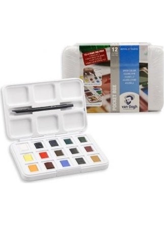 Talens Van Gogh Watercolor Set 12+3 Colors (Brush Gift)  - Image 2