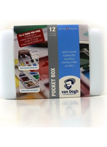 Talens Van Gogh Watercolor Set 12+3 Colors (Brush Gift)  - Image 4