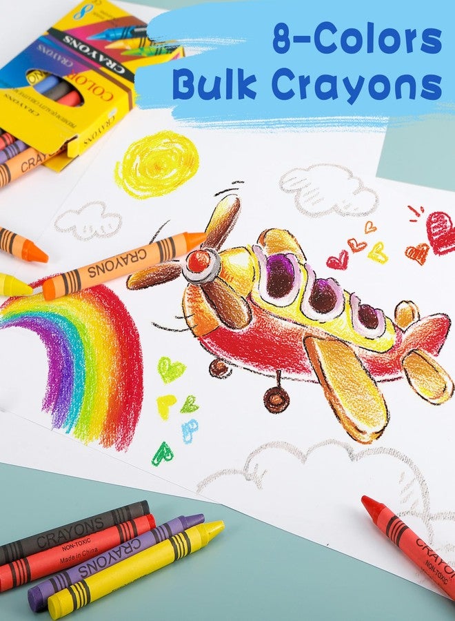 Tivcck 100 Sets of 8-Pack Crayons, 8 Colors, 800 Total, Perfect for Schools, Parties & Gifts - Image 3