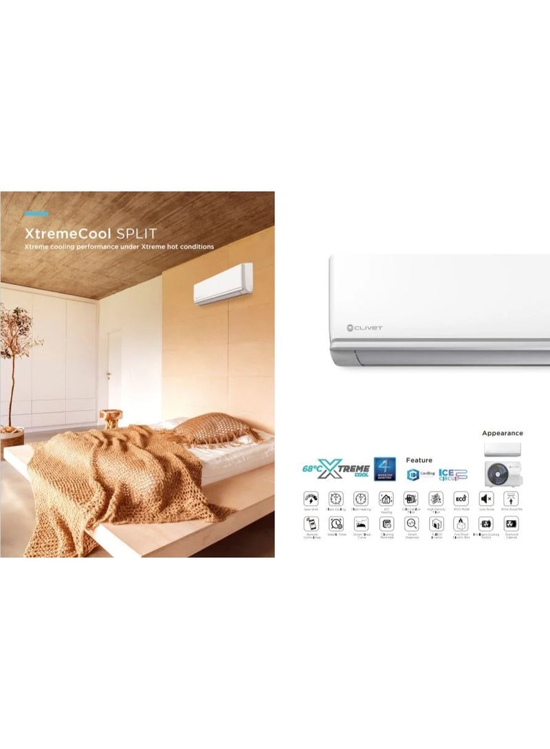 CLIVET CST1AG‑12CRN1(H) 1.0 طن مكيف هواء ذكي سبليت – ضاغط دوار R410A، تحكم واي فاي، تنظيف ذاتي، طاقة 3 نجوم - Image 5