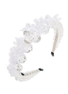 Headband White Crystal Flowers For Women's and  Girls