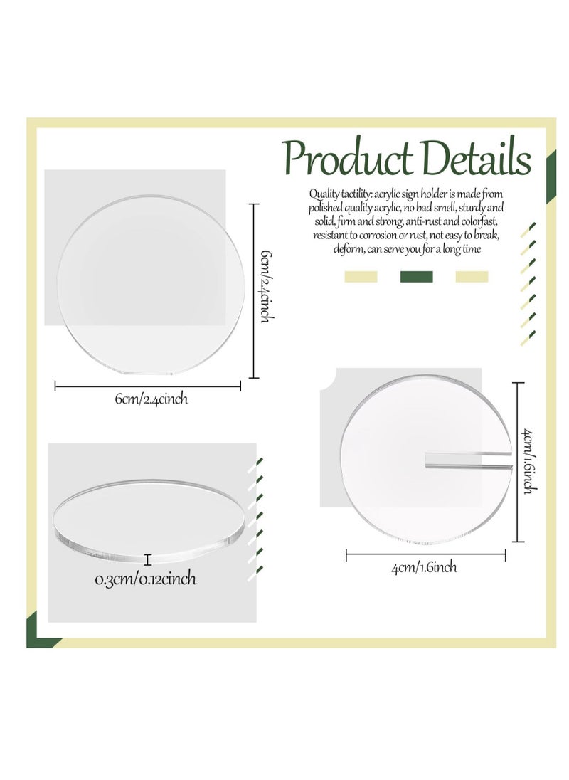 Round Acrylic Seat Cards, Acrylic Name Place Card Holders,  Round Acrylic Place Cards for Wedding Banquet Table Decor（80 Cards + 80 Bases）  - Image 2