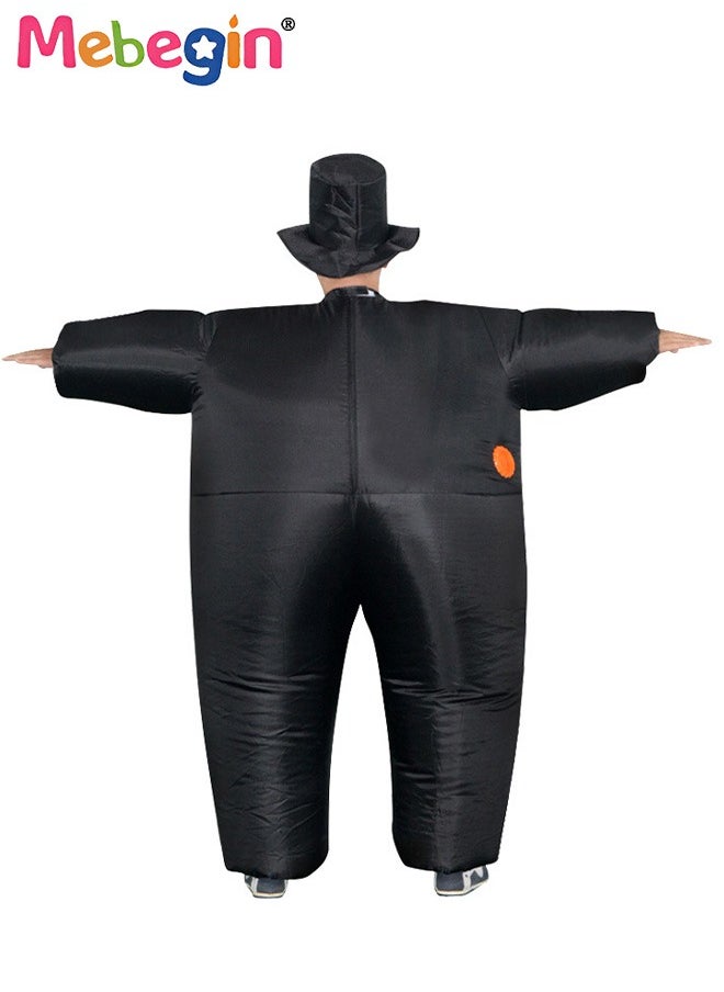 MEBEGIN Gentleman Shape Inflatable Suit, Groom Inflatable Costume with Blower and Battery Case, Funny Walking Doll Performance Costume, Adorable Blow up Pretend Toy Costume for Dess up Parties, Festivals and Cosplay Games, Suitable 150-195cm Height, 4 AA Batteries Required(Not Included)  - Image 3