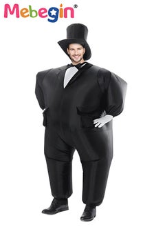 MEBEGIN Gentleman Shape Inflatable Suit, Groom Inflatable Costume with Blower and Battery Case, Funny Walking Doll Performance Costume, Adorable Blow up Pretend Toy Costume for Dess up Parties, Festivals and Cosplay Games, Suitable 150-195cm Height, 4 AA Batteries Required(Not Included)  - Image 2