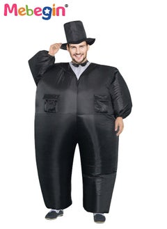 MEBEGIN Gentleman Shape Inflatable Suit, Groom Inflatable Costume with Blower and Battery Case, Funny Walking Doll Performance Costume, Adorable Blow up Pretend Toy Costume for Dess up Parties, Festivals and Cosplay Games, Suitable 150-195cm Height, 4 AA Batteries Required(Not Included)  - Image 1