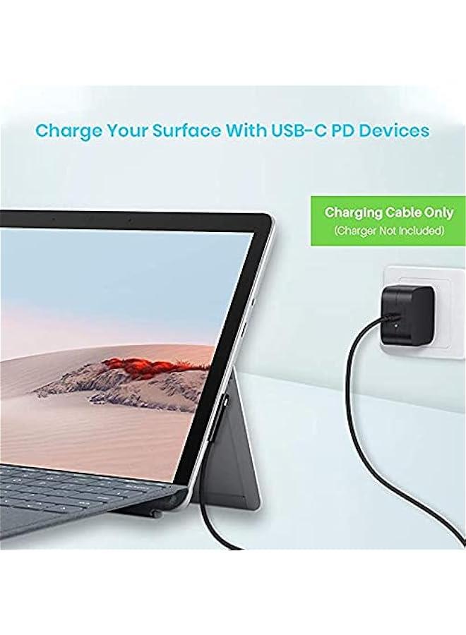 Surface Connect to USB-C Charging Braided Cable 15V/3A, Compatible with Microsoft Surface Pro 7/6/5/4/3, Surface Laptop 3/2/1, Surface Go, Surface Book (6FT) - Image 5