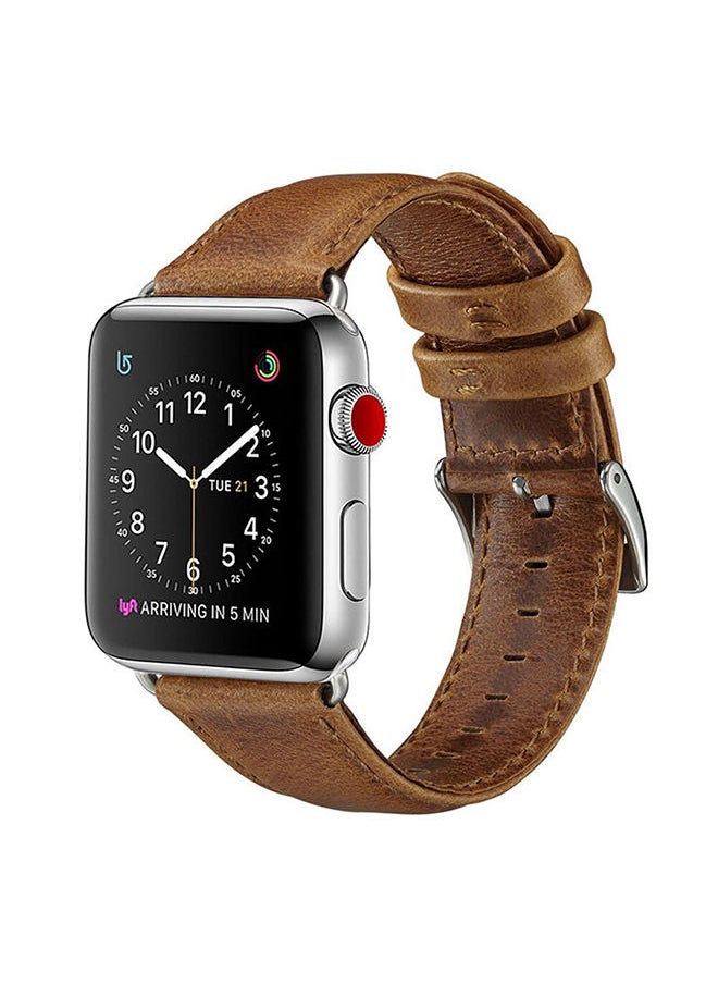 O Ozone Crazy Horse Leather Straps For Apple Watch Series 10 | Ultra 2 | 8 Ultra | 9 | 8 | 7 | 6, 49/46/45/44/42mm ,Replacement Leather Wristband- Brown  - Image 1