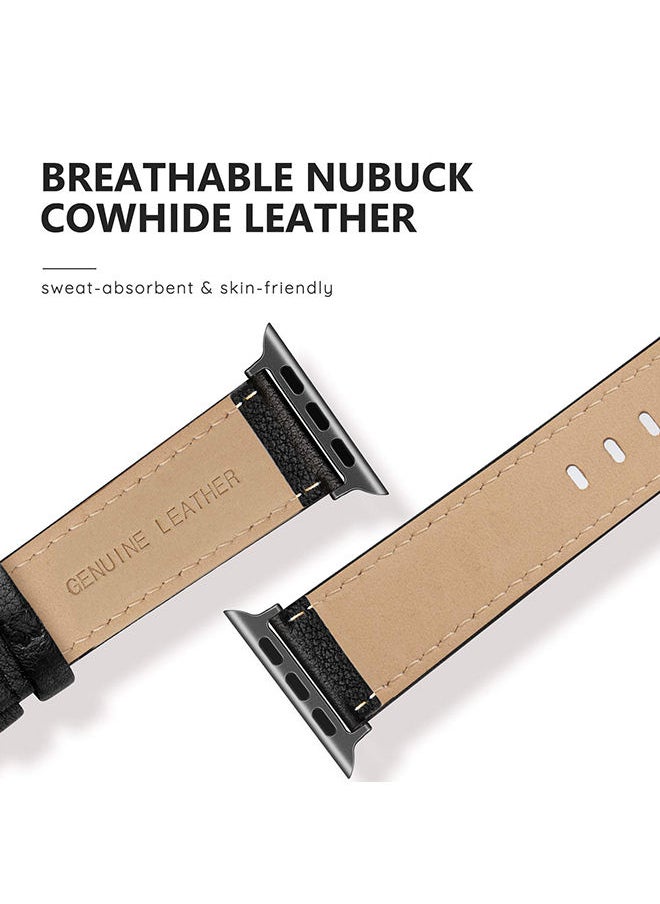 O Ozone Crazy Horse Leather Straps For Apple Watch Series 10 | Ultra 2 | 8 Ultra | 9 | 8 | 7 | 6, 49/46/45/44/42mm ,Replacement Leather Wristband- Brown  - Image 4