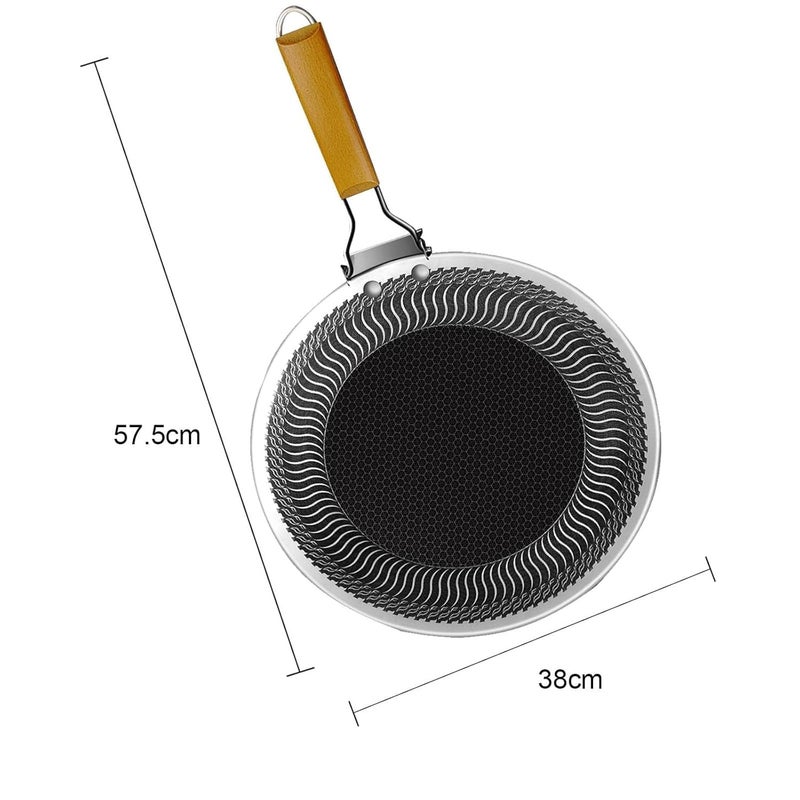 HEVASNEK 34cm Single Handle Grill Pan Durable and Versatile Cookware for Barbecue Camping and Meat Cooking Perfect for Indoor and Outdoor Grilling 34 CM - Image 2