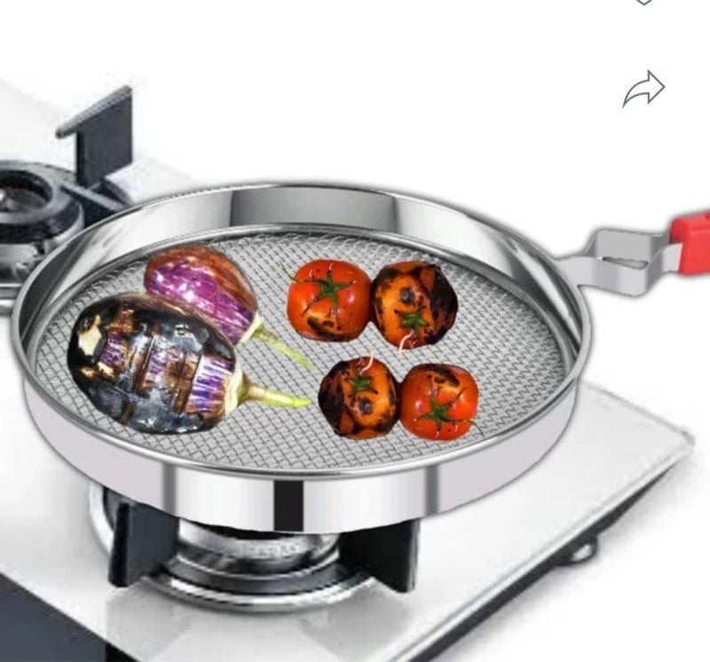 DJ Stainless Steel Pulka Jali Papad Jali Roti Maker Gas Stove Grill Phulka Chapati Roaster Kitchen Cooking Steel Mesh Multipurpose Gas Griller Bringal Roaster Baigan Bharta  - Image 1