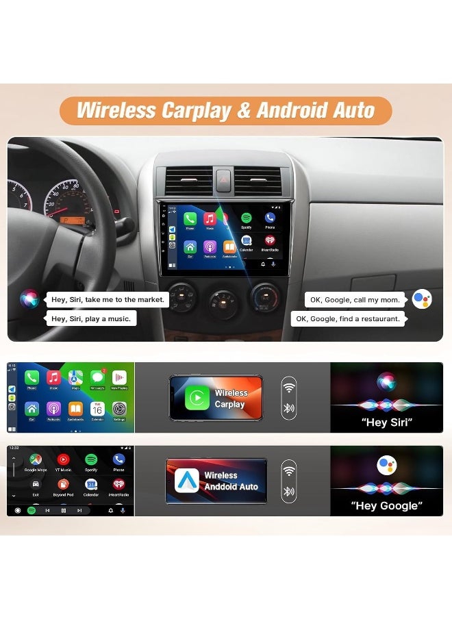 Vierex Android Car Stereo Screen For Toyota Corolla 2008-2013 With Apple Carplay Android Auto Wireless WiFi DSP FM&AM Bluetooth Mic AHD Camera Included Fast Interface  - Image 3