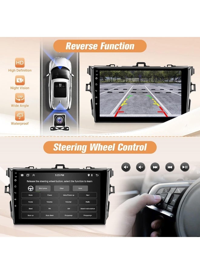 Vierex Android Car Stereo Screen For Toyota Corolla 2008-2013 With Apple Carplay Android Auto Wireless WiFi DSP FM&AM Bluetooth Mic AHD Camera Included Fast Interface  - Image 4