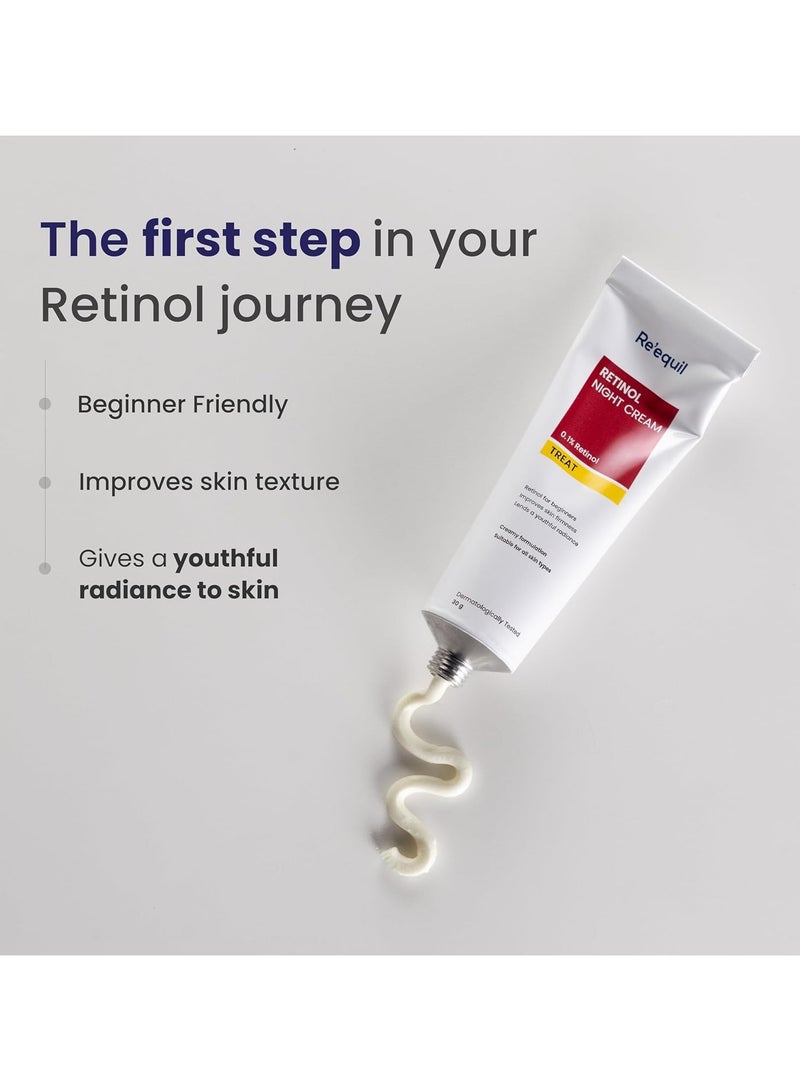 RE' EQUIL 0.1% Retinol Night Cream | Repairs Wrinkles & Fine Lines | Improves Skin Firmness | Beginner Friendly | All Skin Types | 30G - Image 2