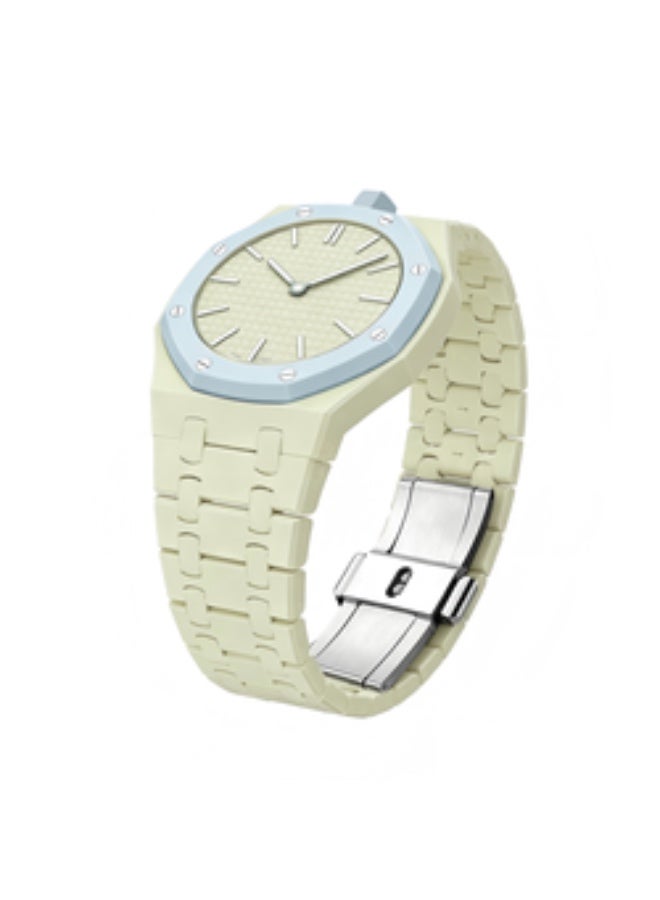 Ceramic Watch Strap Compatible with AP x Swatch Royal Pop Watch – Waterproof Replacement Strap with 12 O'Clock Crown Design