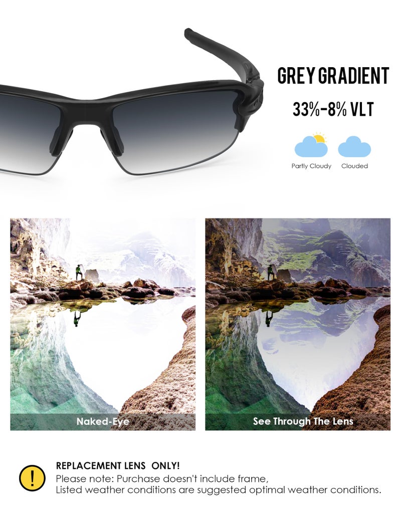 BLAZERBUCK Replacement Lenses & Sock Kit for Oakley Flak 2.0 OO9295 - Grey Gradient - Image 3