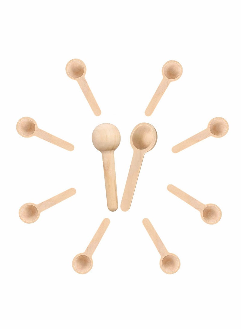 Excefore 10 Pcs Mini Wooden Spoons Small Wooden Spoons Condiments Salt Spoons for Spice Jam Coffee Condiment Honey Teas Sugar Kitchen Cooking - 3 Inch - Image 1
