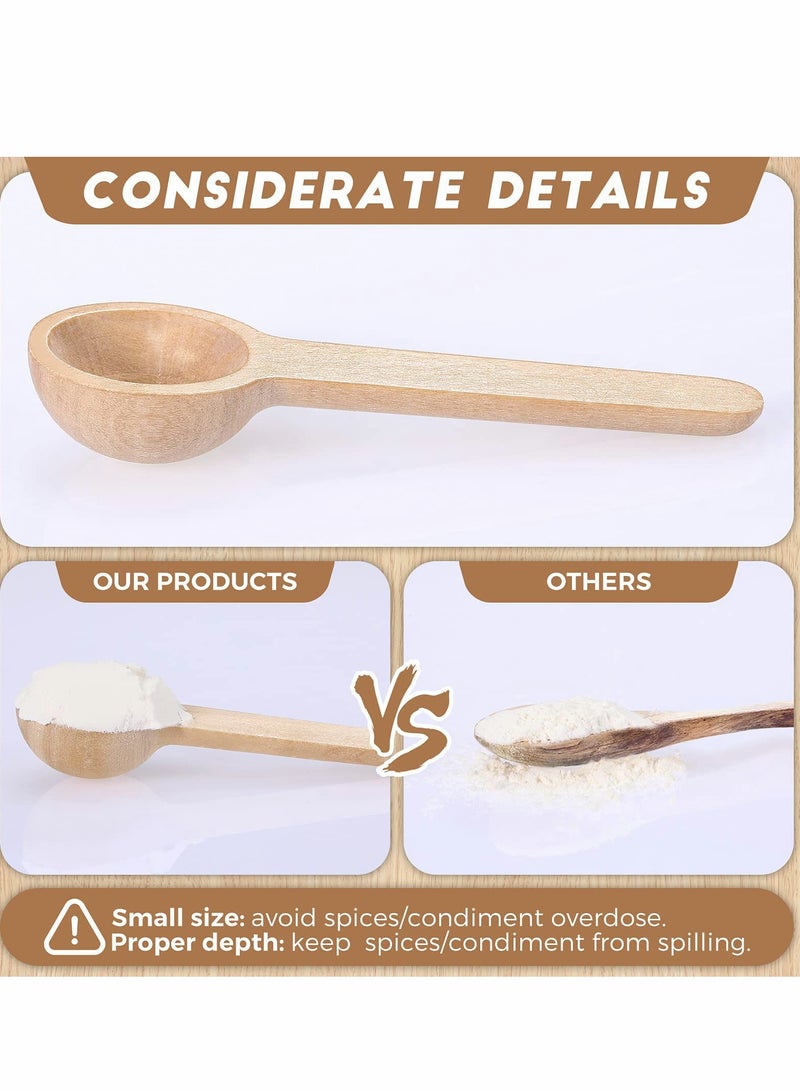 Excefore 10 Pcs Mini Wooden Spoons Small Wooden Spoons Condiments Salt Spoons for Spice Jam Coffee Condiment Honey Teas Sugar Kitchen Cooking - 3 Inch - Image 2